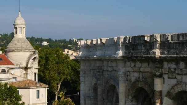 Римская арена Nimes, Gard, Occitanie, Франция - Кадры, видео