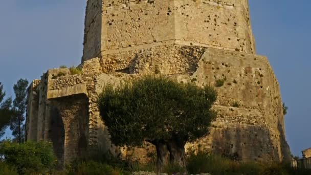 The roman tower Magne, park of la Fontaine, Nimes, Gard, France - Footage, Video