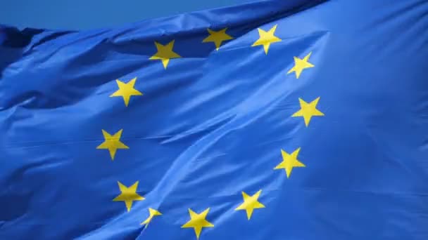 die europäische Flagge weht - Filmmaterial, Video