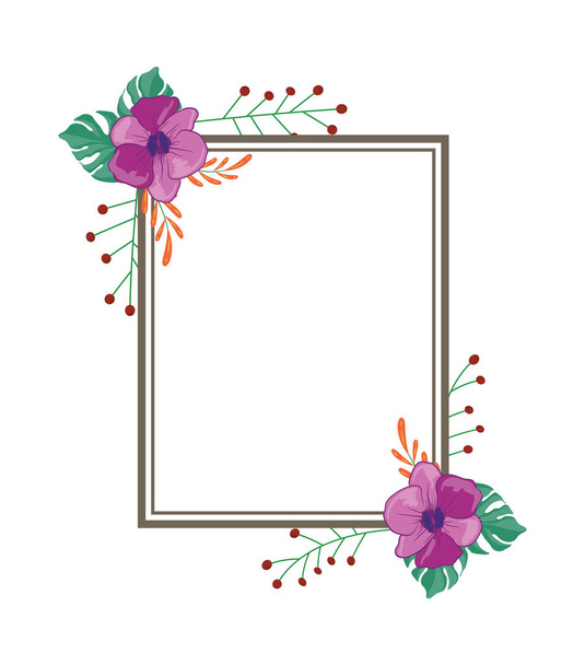 Güzel Vektör Çiçek Yaprakları Grafikleri zarif çiçeklerle ve renkli resimlerle ayarlayın. Düğününüz ya da herhangi bir davet şablonu için kullanılabilir - Vektör, Görsel