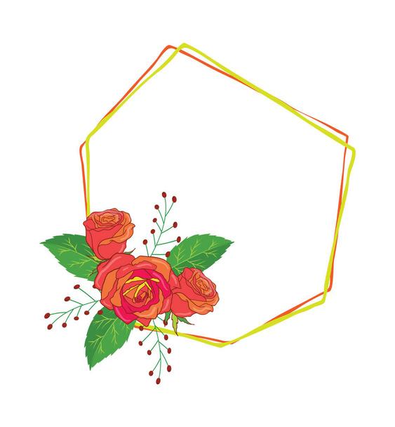 Gyönyörű vektor virágos lombozat elrendezések Set Graphics elegáns virágos és levelek színes illusztráció. Használható az esküvődhöz vagy bármilyen meghívási sablonhoz. - Vektor, kép