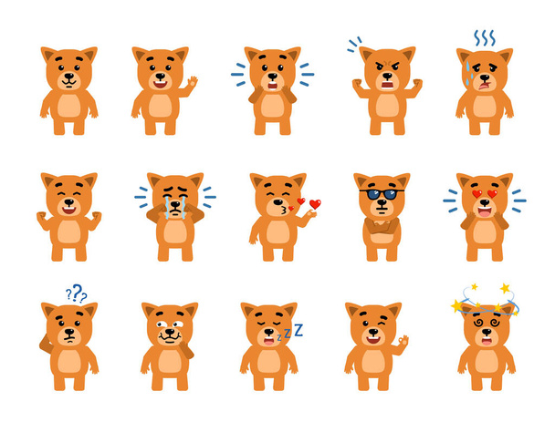 set of cute cartoon animals icons - Vector, Image