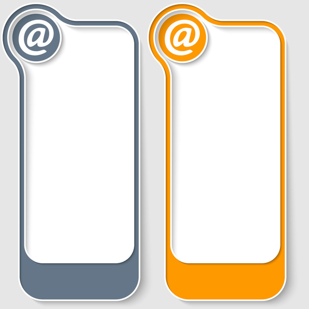 set of two abstract text boxes with email symbol - Wektor, obraz