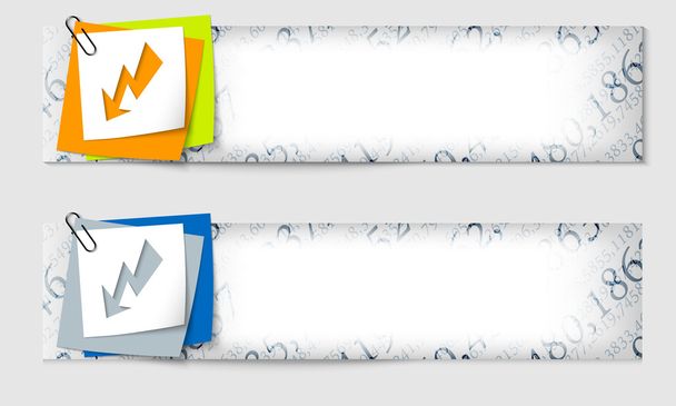 Set of two banners with the texture of the numbers and flash - Vector, Image