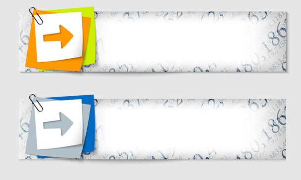 set of two banners with the texture of the numbers and arrow - Vector, afbeelding