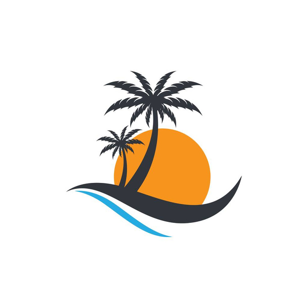Palm δέντρο καλοκαίρι λογότυπο πρότυπο διανυσματική απεικόνιση - Διάνυσμα, εικόνα