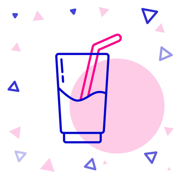 Line Icono de cóctel y bebida alcohólica aislado sobre fondo blanco. Concepto de esquema colorido. Ilustración vectorial. - Vector, imagen