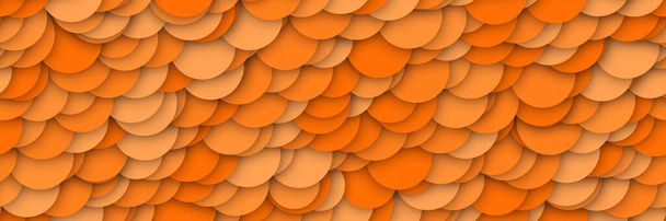Abstract fish scales seamless texture, orange paper cut, 3d illustration - Photo, Image