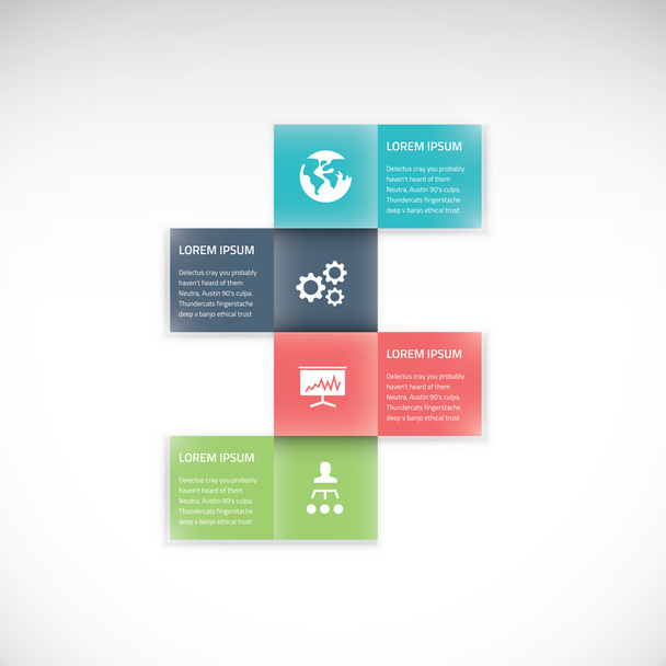 Square box business infographic option vector flat timeline - Vector, Image