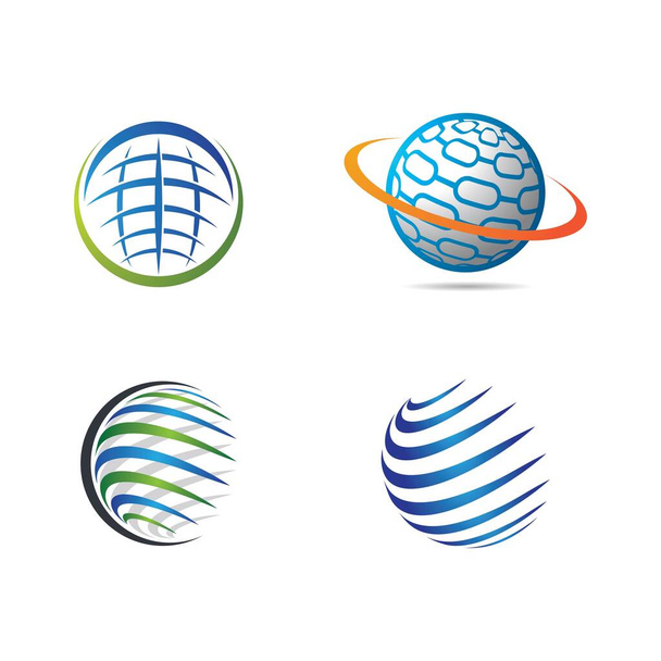 Дизайн векторных иконок глобального логотипа - Вектор,изображение