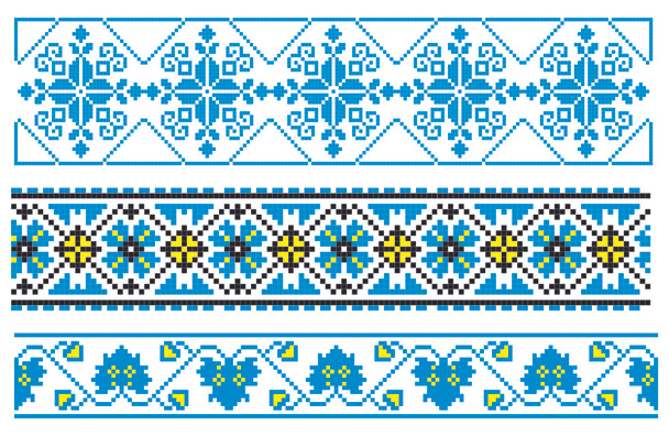 Ukrainian embroidery ornaments - Vector, Image