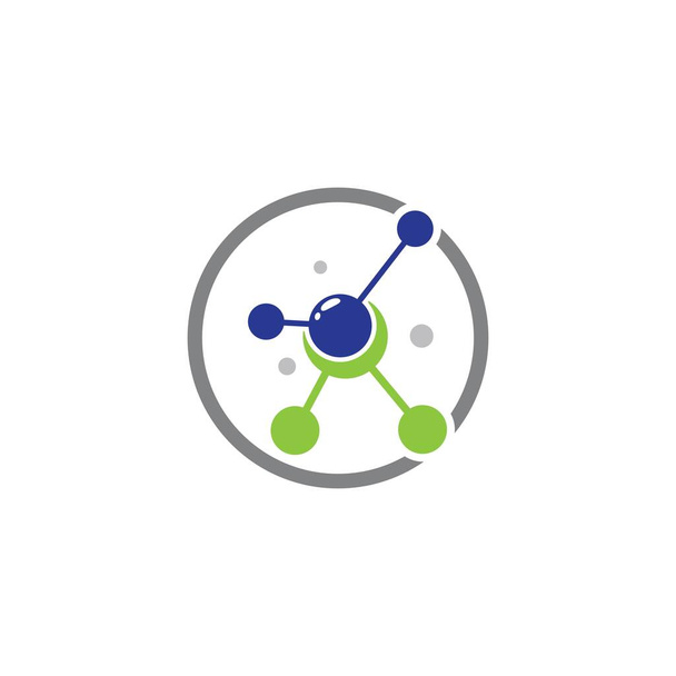 Σχεδιασμός εικονογράφησης διανυσματικών εικονιδίων λογότυπου μορίου - Διάνυσμα, εικόνα