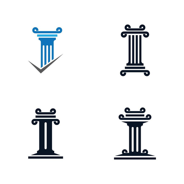 Pilastro logo modello icona vettoriale illustrazione design - Vettoriali, immagini