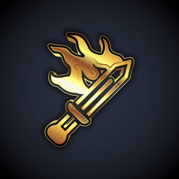 Arany Kard játék ikon elszigetelt fekete háttér. Vektor - Vektor, kép