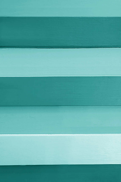 Teal sininen värillinen vaakasuorat raidat kuvio puulauta abstrakti tausta - Valokuva, kuva