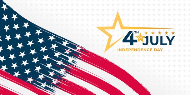Heinäkuun neljäs päivä Amerikan yhdysvaltojen itsenäisyyspäivä Bannerin taustavektorin kuvitus. Itsenäisyyspäivä Amerikan yhdysvaltojen 4. heinäkuuta American Flag vektori suunnittelu. - Vektori, kuva