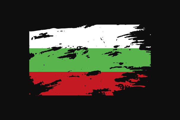 Grunge Style Flag of the Bulgaria. It will be used t-shirt graphics, print, poster and Background. - Vector, Image