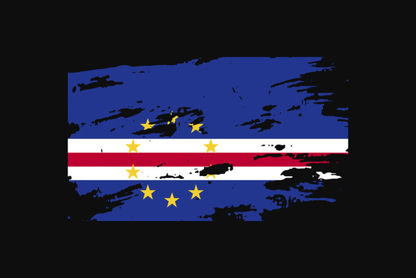 Grunge stílus zászló a Zöld-foki-szigeteken. Ez lesz használt póló grafika, nyomtatás, poszter és háttér. - Vektor, kép