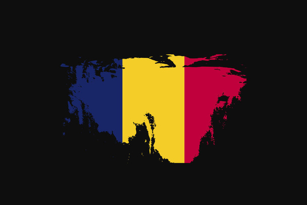 Σημαία στυλ Grunge του Τσαντ. Θα χρησιμοποιηθεί t-shirt γραφικά, εκτύπωση, αφίσα και φόντο. - Διάνυσμα, εικόνα