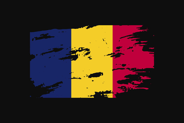 A csádi Grunge stílus zászlója. Ez lesz használt póló grafika, nyomtatás, poszter és háttér. - Vektor, kép