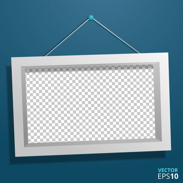 Rectangular wall picture or photo frame mockup - Vector, afbeelding