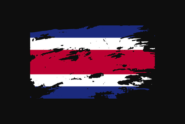 Grunge Style Drapeau du Costa Rica. Il sera utilisé graphiques t-shirt, impression, affiche et fond. - Vecteur, image