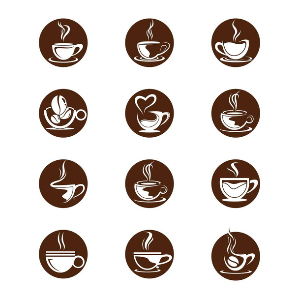 Дизайн векторной иконки с кофейными чашками - Вектор,изображение