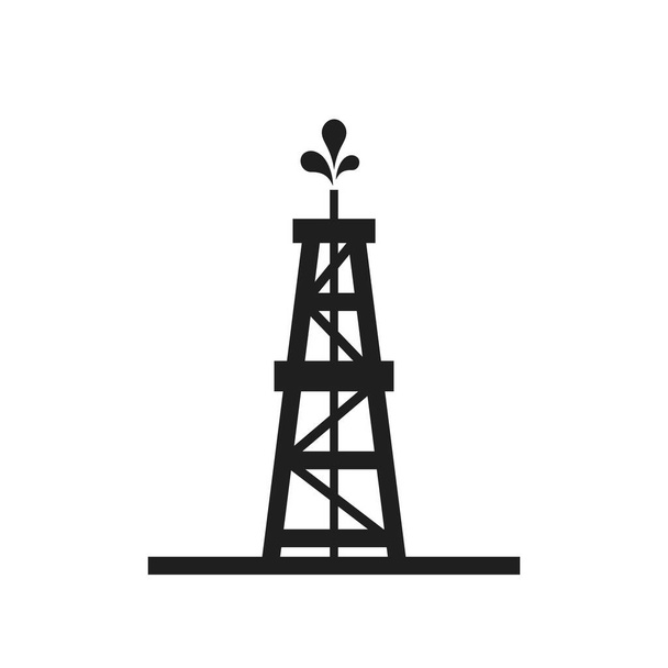 значок нефтяной вышки. нефтяная промышленность, производство топливных технологий и символ нефтяного месторождения. изолированное векторное изображение в плоском стиле - Вектор,изображение