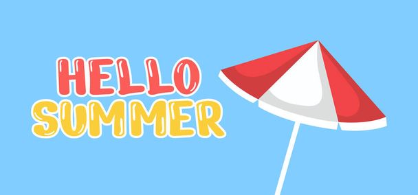 Hand draw illustration of summer greeting banner. Vector - Vector, afbeelding