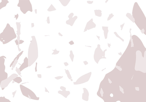 Terrazzo moderne abstracte template. Grijze textuur van klassieke Italiaanse vloeren. Achtergrond gemaakt van stenen, graniet, kwarts, marmer, beton. Venetiaanse terrazzo trendy vector achtergrond - Vector, afbeelding