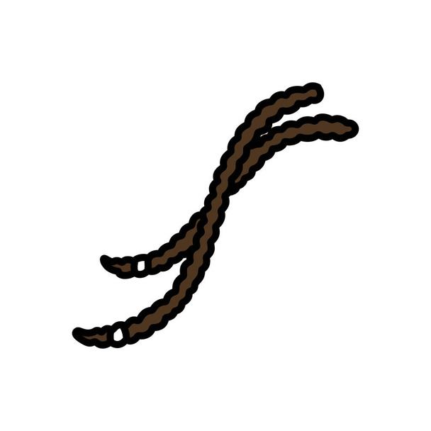 dreadlocks doodle icoon, vector illustratie - Vector, afbeelding