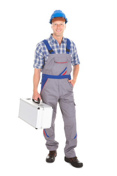 Manual Worker With Toolbox - Foto, afbeelding