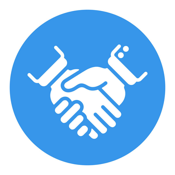 Geschäftlicher Handschlag, Vertragsabschluss umreißen weißes Glyphen-Symbol. Grafik-Symbol für Ihr Webseiten-Design, Logo, App, UI. Vektorabbildung, EPS10. - Vektor, Bild
