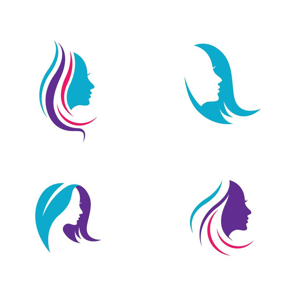 Beauté cheveux et salon logo vectoriel icône design - Vecteur, image