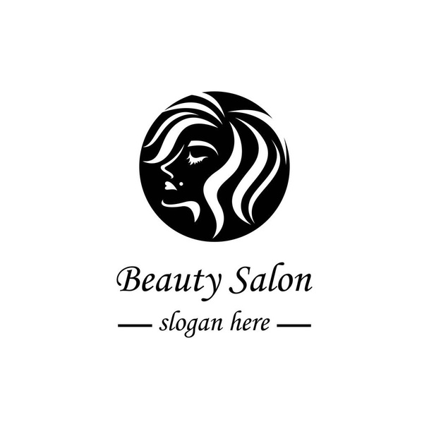 Krásné vlasy a design vektorové ikony loga salonu - Vektor, obrázek