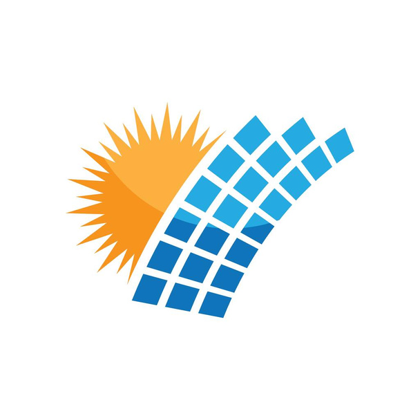 Güneş teknolojisi logo şablon vektör ikonu tasarımı - Vektör, Görsel