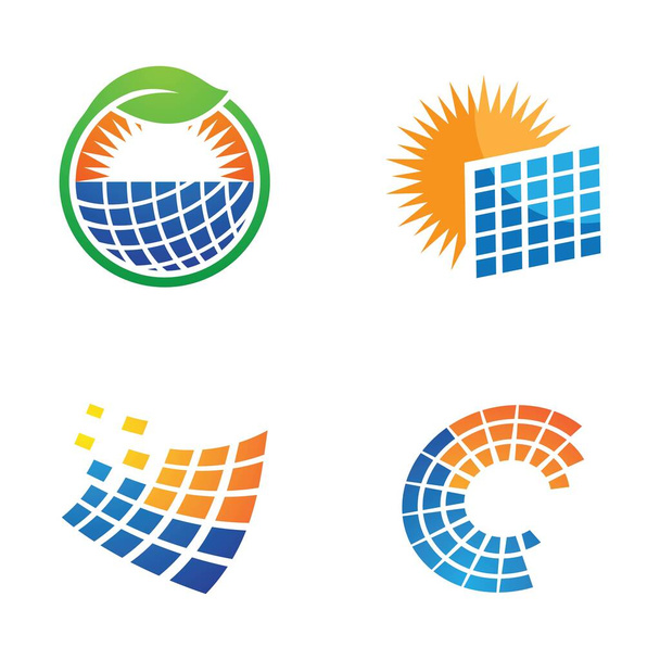 Σχεδιασμός εικονιδίου φορέα λογότυπου ηλιακής τεχνολογίας - Διάνυσμα, εικόνα