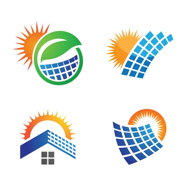 Solar tech logo template vector pictogram ontwerp - Vector, afbeelding