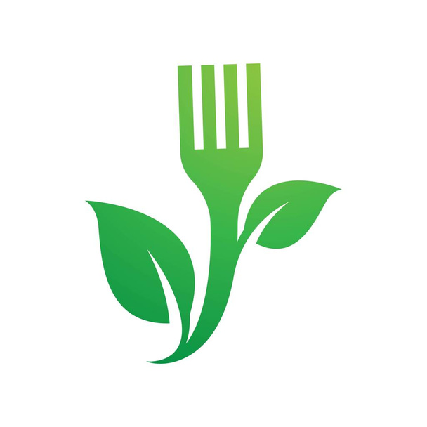 comida vegetariana logotipo imágenes ilustración diseño - Vector, Imagen
