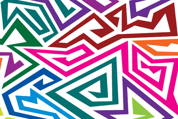 Triangolo Infinito strano arcobaleno labirinto tribale senza soluzione di continuità modello vettore sfondo - Vettoriali, immagini