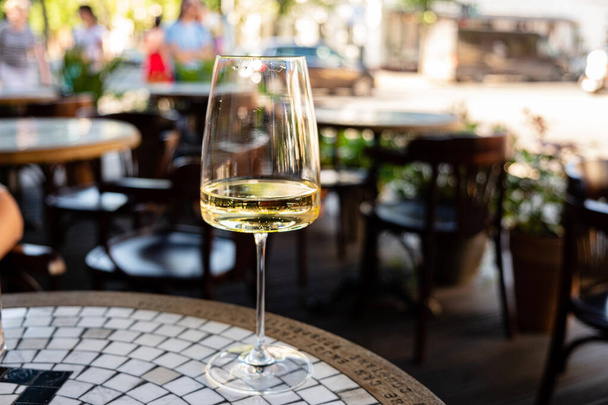 white wine in the cafe - Photo, Image