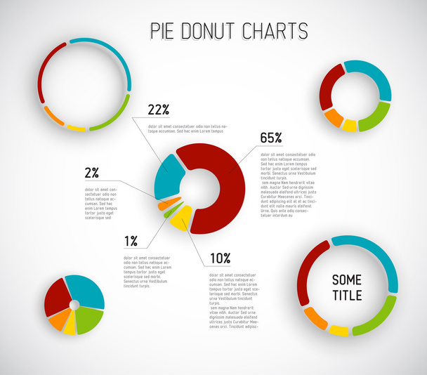 Donut pie chart templates - Διάνυσμα, εικόνα