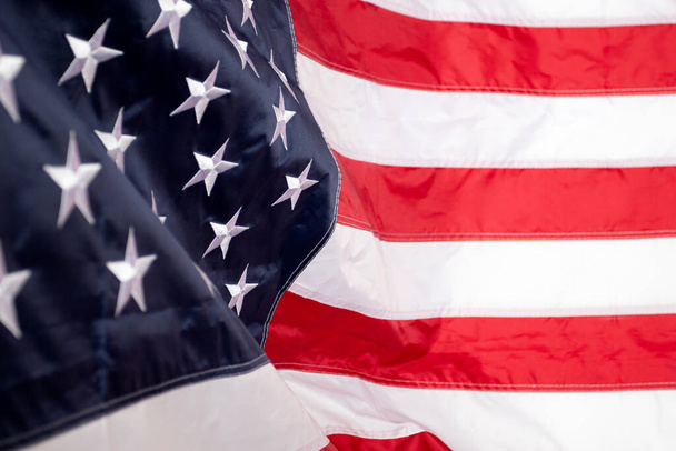 Bandera Americana. Bandera de los Estados Unidos. Día de los Caídos. Día de la Independencia 4 de julio - Foto, Imagen