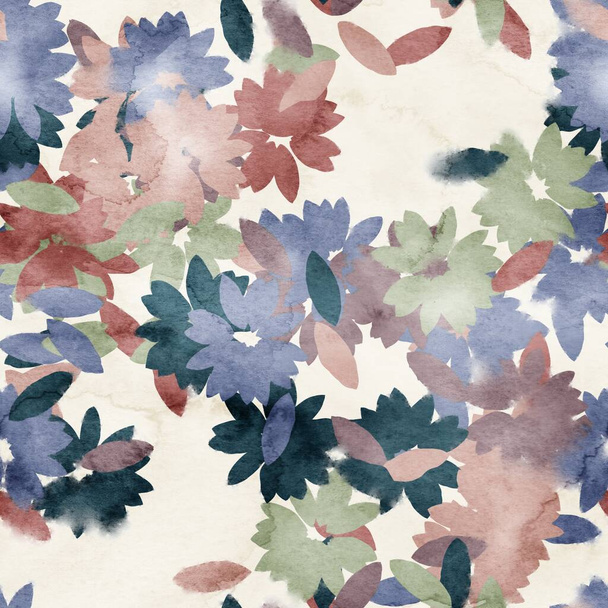Seamless watercolor floral trendy chic pattern for surface print. - Photo, Image