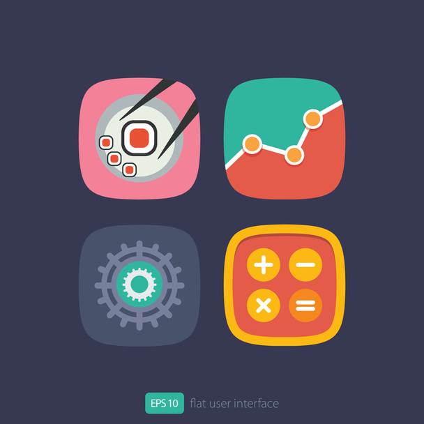 User interface flat icons set - Vector, afbeelding