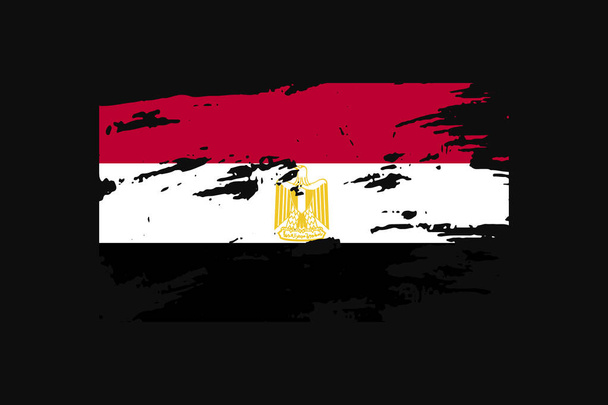 Grunge stílus zászló az egyiptomi. Ez lesz használt póló grafika, nyomtatás, poszter és háttér. - Vektor, kép