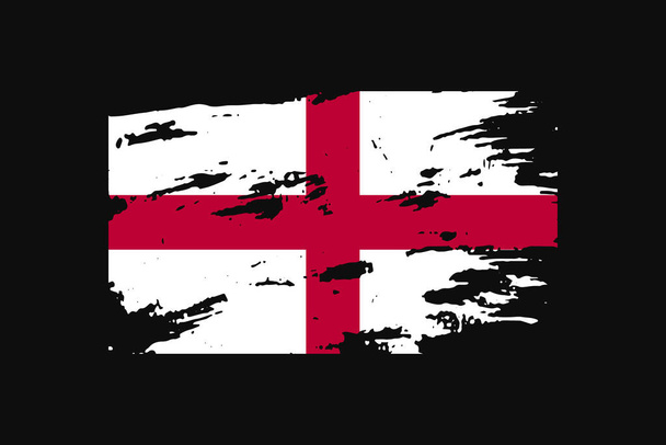 Grunge Style Flag of the England. Se utilizará gráficos de camiseta, impresión, póster y fondo. - Vector, imagen