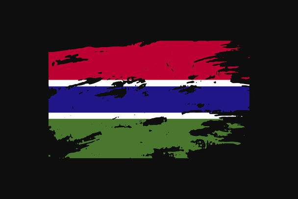 Grunge Style vlag van Gambia. Het zal worden gebruikt t-shirt graphics, print, poster en achtergrond. - Vector, afbeelding