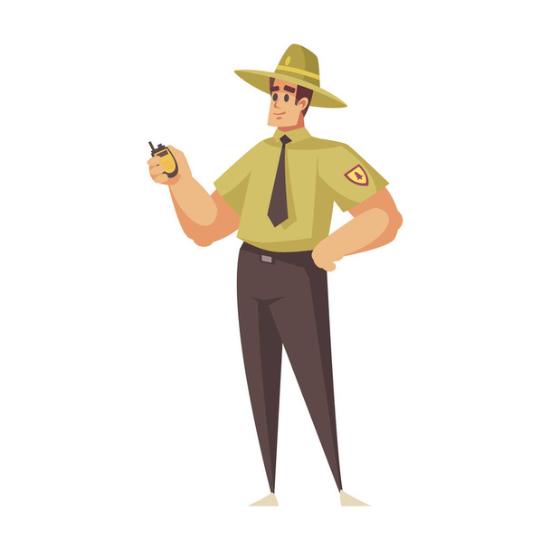 Cartoon Forest Ranger Icon - Vector, Image