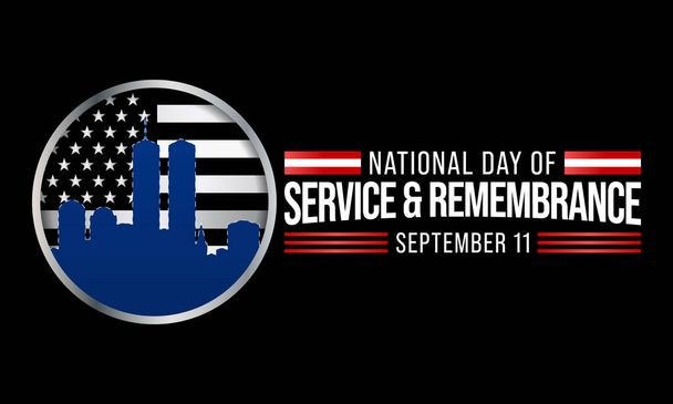 Hazafias nap vagy nemzeti emlékezés napja minden évben szeptember 11-én van a 2001-es támadás áldozatainak emlékére. Vektorillusztráció - Vektor, kép